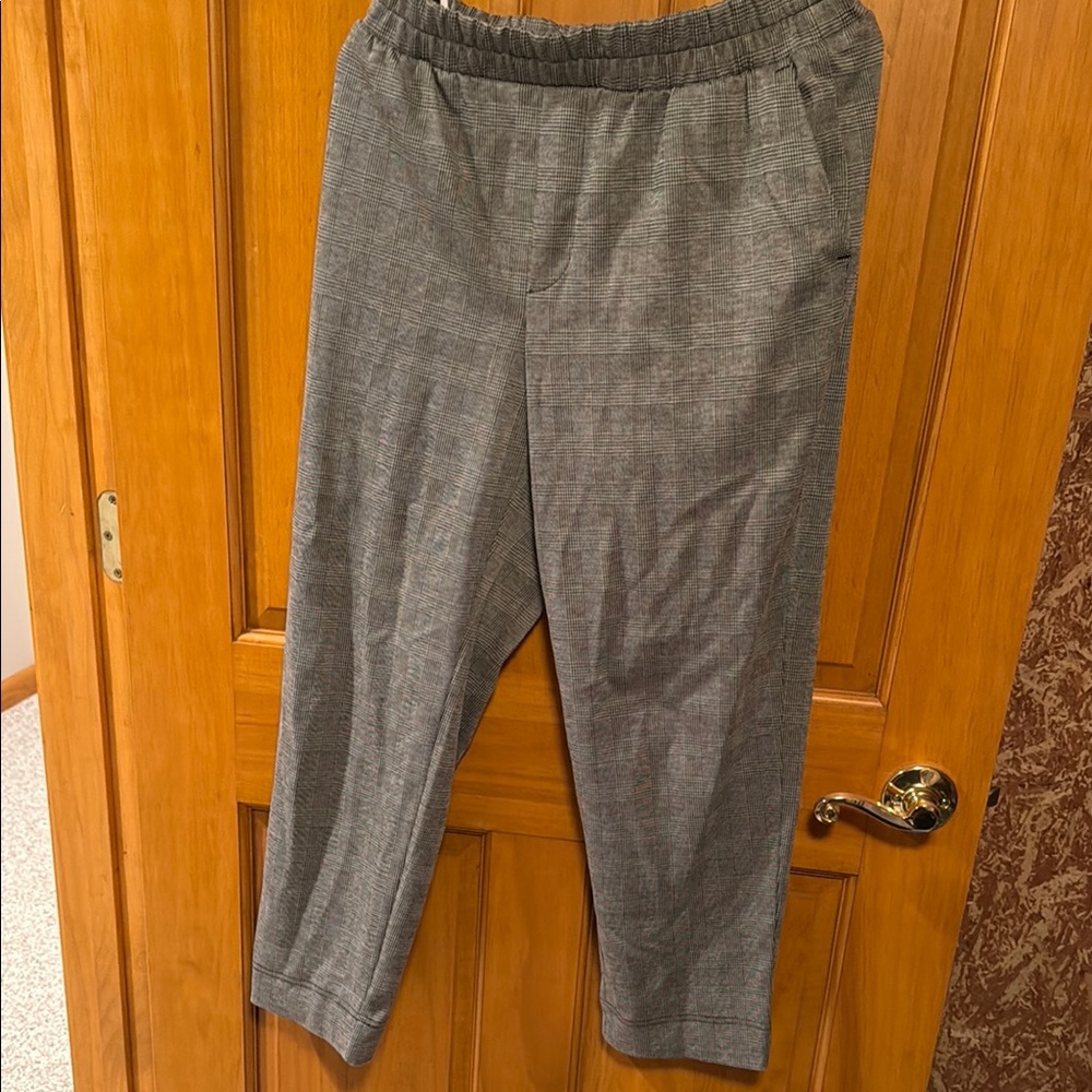Gray Elastic Waist Pants